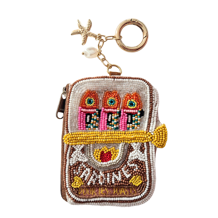 Zoda | Sardines Brown Beaded Keychain Pouch Homing Instincts