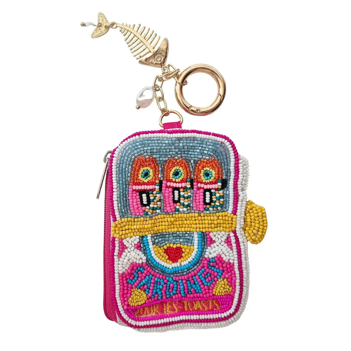 Zoda | Sardines Pink Beaded Keychain Pouch Homing Instincts