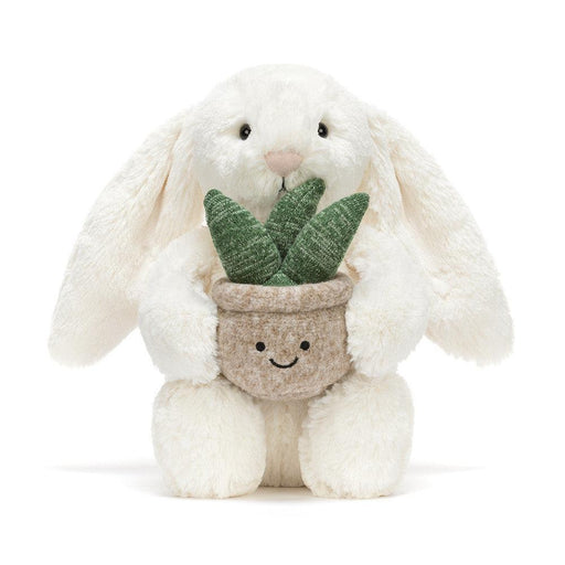 Jellycat | Cream Bunny with Plant Soft Cuddly Toy Homing Insticts