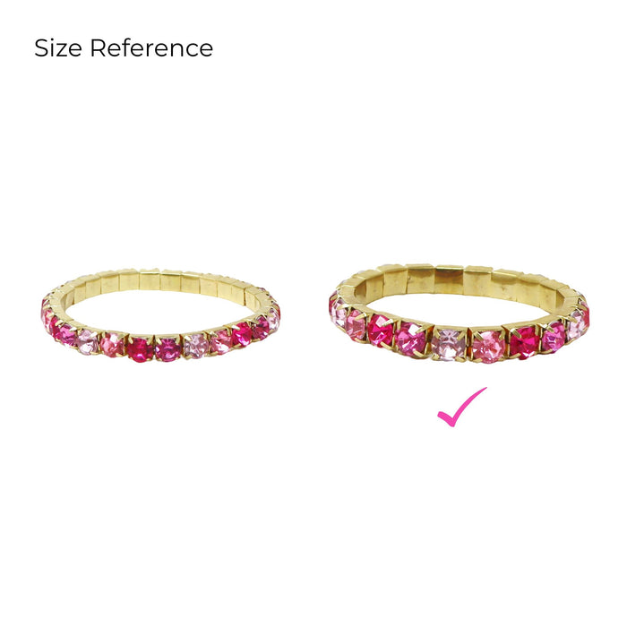 Pink Poppy | Luxury Bejewelled Bracelet Stretch Elastic Colorful Gemstone