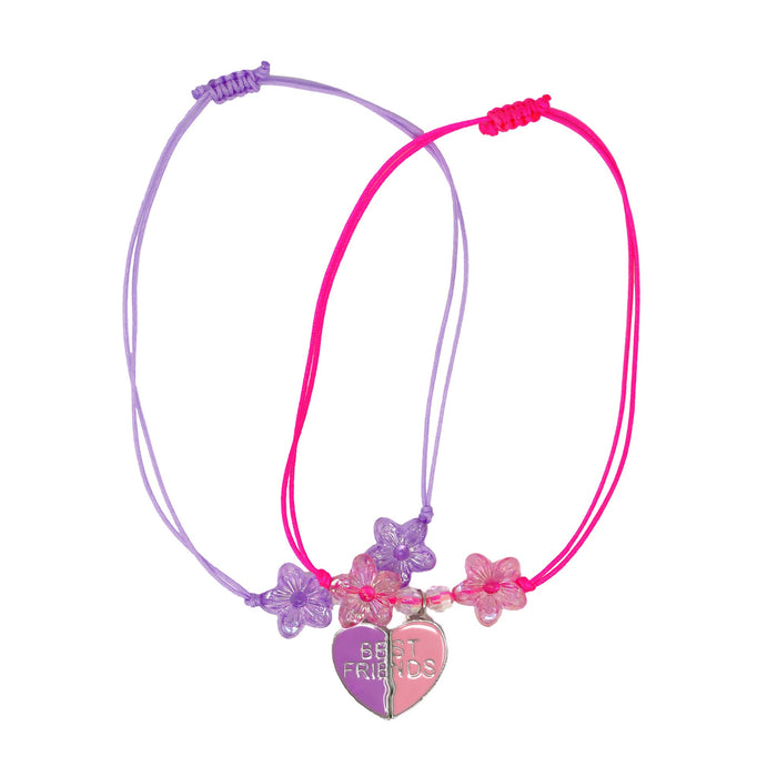 Pink Poppy | BFF Joining Heart Cord Bracelet Set