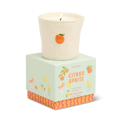Paddywax | Bistro Orange Embossed Ceramic Candle Citrus Spritz