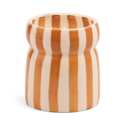 Paddywax | 6.5 Oz Cabana Rust Striped Ceramic Candle - Sienna Sunset