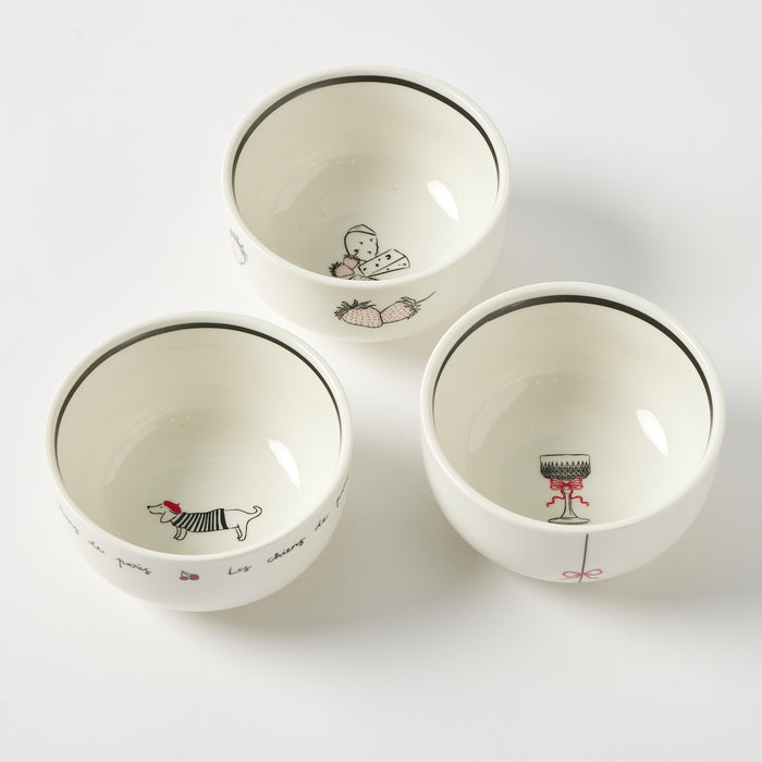 Pilbeam Living | Bistro Blanc Petite Bowl 3 Assorted Designs