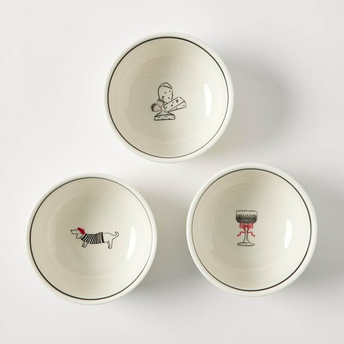 Pilbeam Living | Bistro Blanc Petite Bowl 3 Assorted Designs