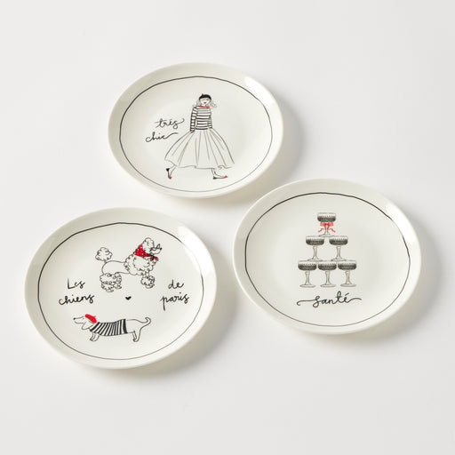 Pilbeam Living | Bistro Blanc Petite Plate New Bone China Black Red