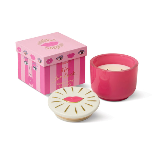 Paddywax | Charmed Pink Glass Candle 8oz Smoked Cherry
