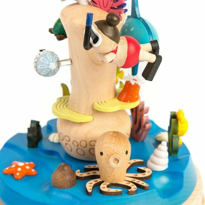 Wooderful Life | Coral Reef Snorkelling Moving Wooden Musical Box Beechwood Handcrafted Homing Instincts