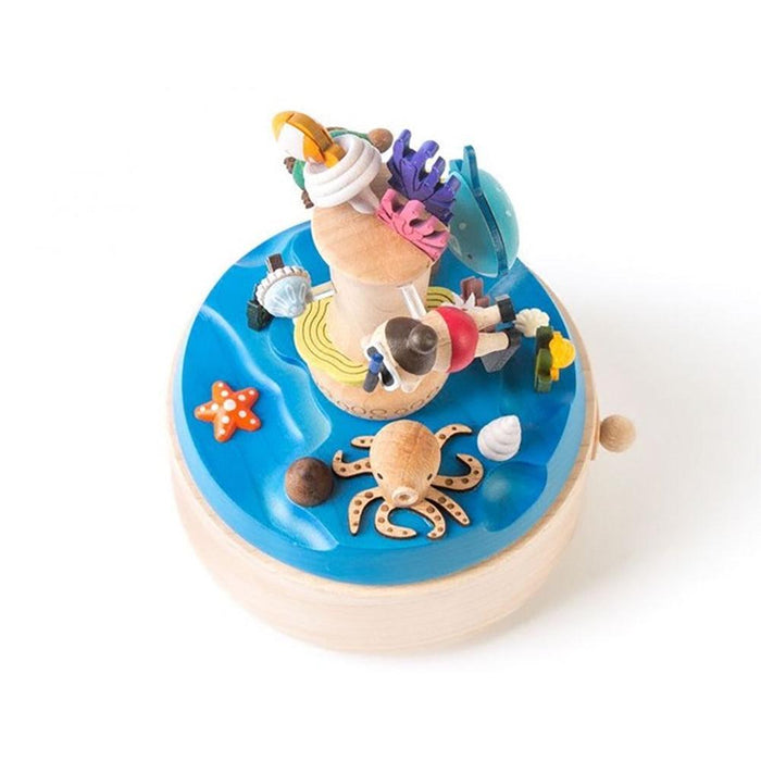 Wooderful Life | Coral Reef Snorkelling Moving Wooden Musical Box Beechwood Handcrafted Homing Instincts