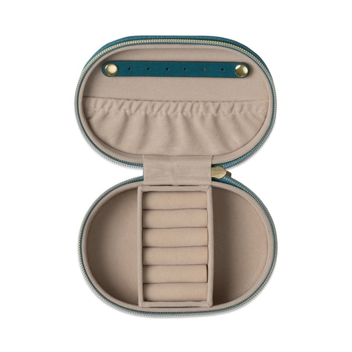 Designworks Ink | Celestial-Themed Oval Jewellery Case Teal
