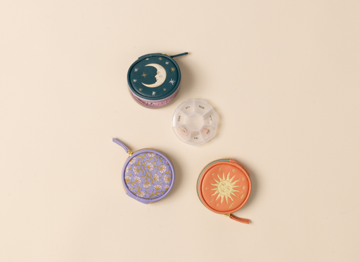 Designworks Ink | Vegan Leather Pill Case Purple Vintage Floral