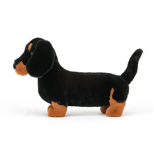 Jellycat | Freddie Small Plush Sausage Dog – Black Fur, Brown Ears
