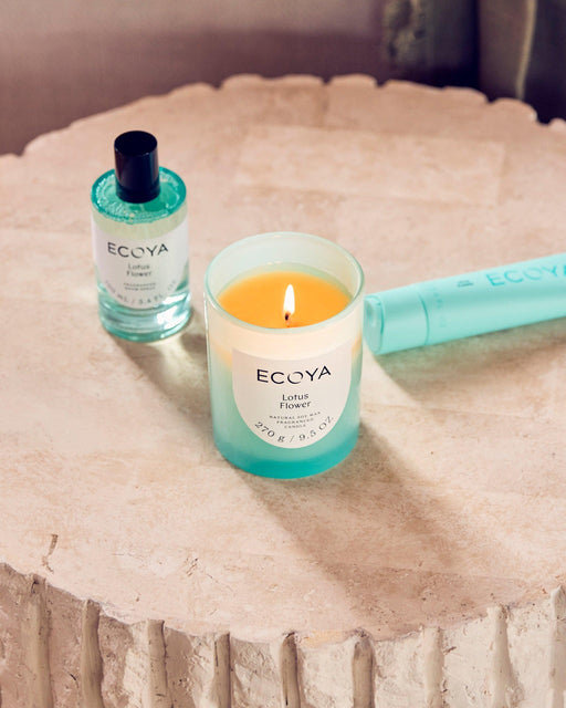 ECOYA | Lotus Flower Metro Candle – 270g Soy Wax, 55hr Burn