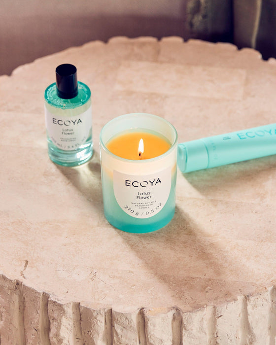 ECOYA | Lotus Flower Metro Candle – 270g Soy Wax, 55hr Burn