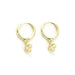 Tiger Tree | Gold Crystal Clover Huggie Earrings