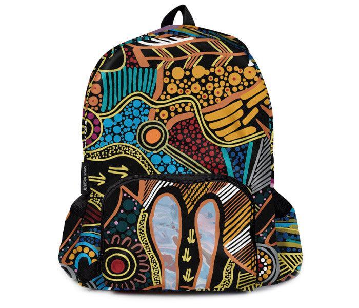 Alperstein Designs | Justin Butler Fold Up Backpack With Aboriginal Artwork