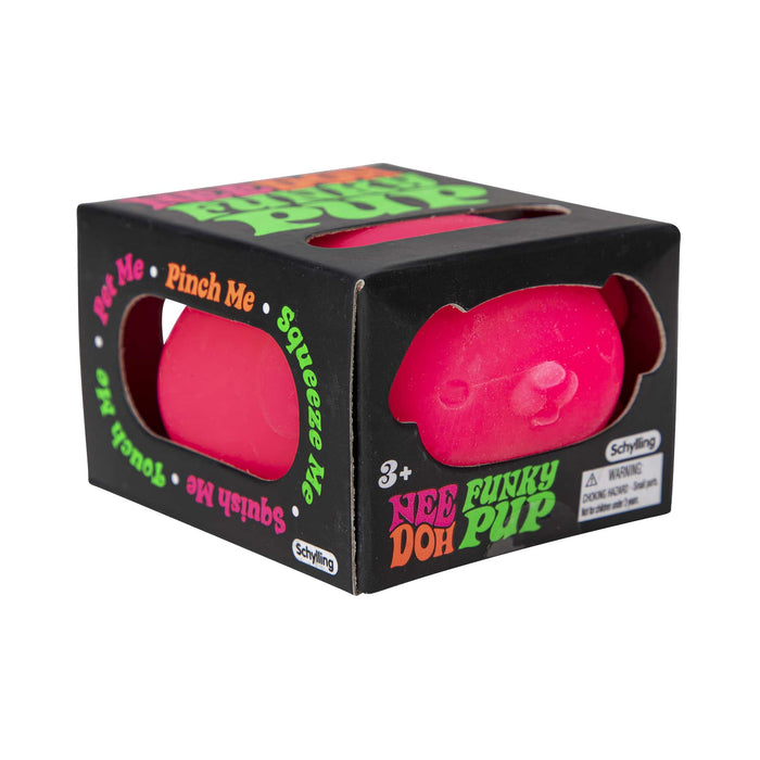 Schylling | NeeDoh Funky Pup Squishy Stress Relief Toy Neon Colors Homing Instincts