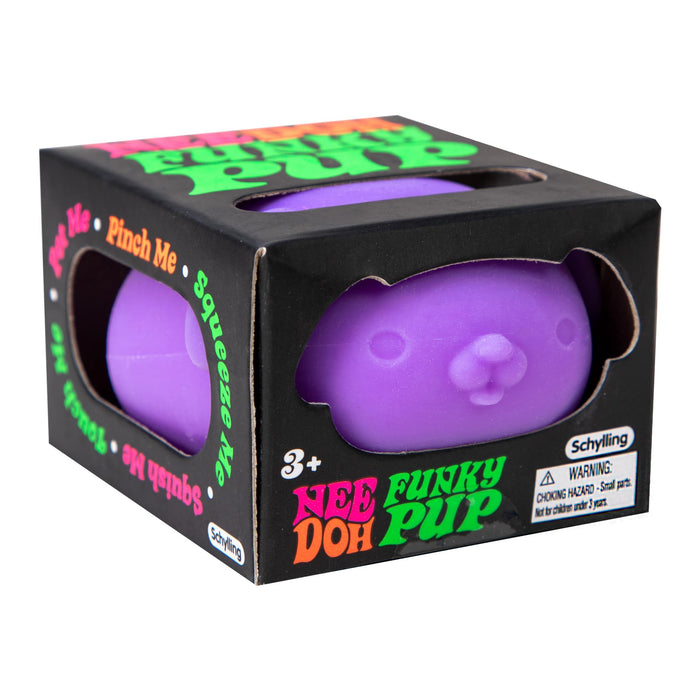 Schylling | NeeDoh Funky Pup Squishy Stress Relief Toy Neon Colors Homing Instincts