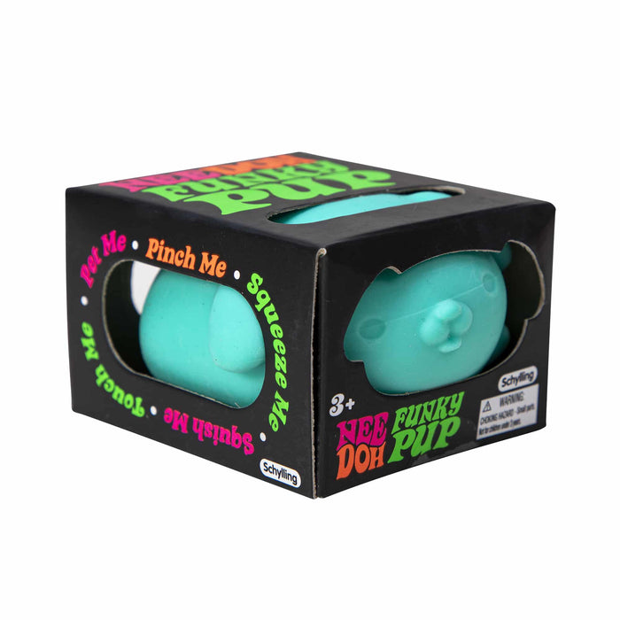 Schylling | NeeDoh Funky Pup Squishy Stress Relief Toy Neon Colors Homing Instincts