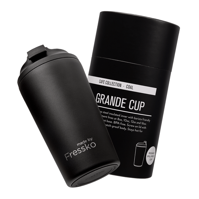 Made by Fressko | Grande Coffee Cup Stainless Steel Coal 16oz