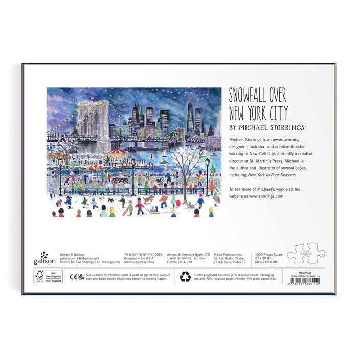 Galison | Snowfall Over New York City 1000 Piece Puzzle
