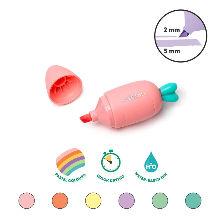 The Paperie | Set Of 6 Mini Highlighters Carrate Team