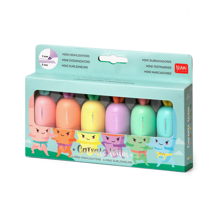The Paperie | Set Of 6 Mini Highlighters Carrate Team