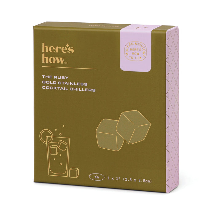 Here's How | The Ruby Cocktail Chillers in Gold - Set of 4