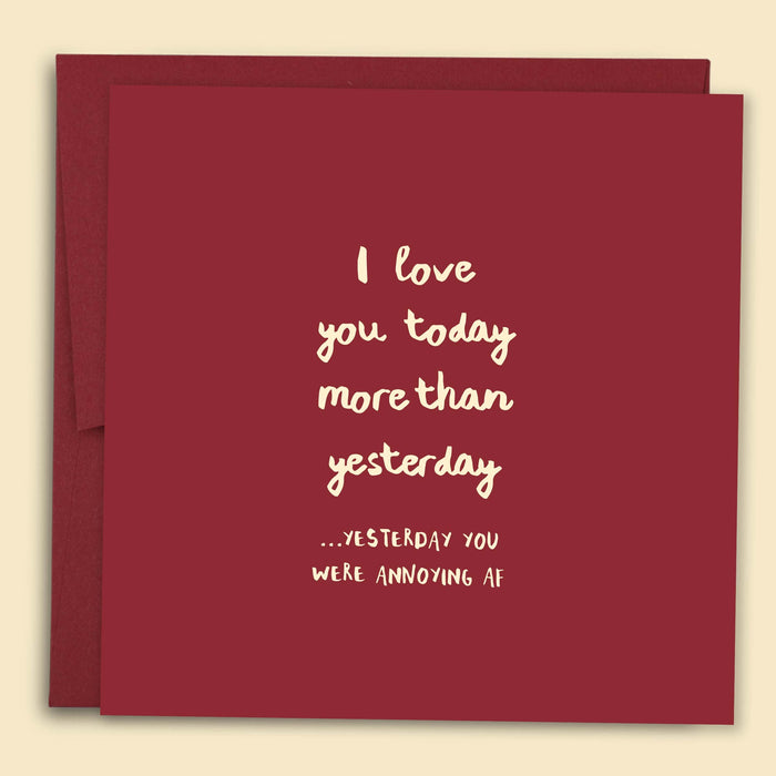 Papernest | I Love You Today More Than Yesterday Card