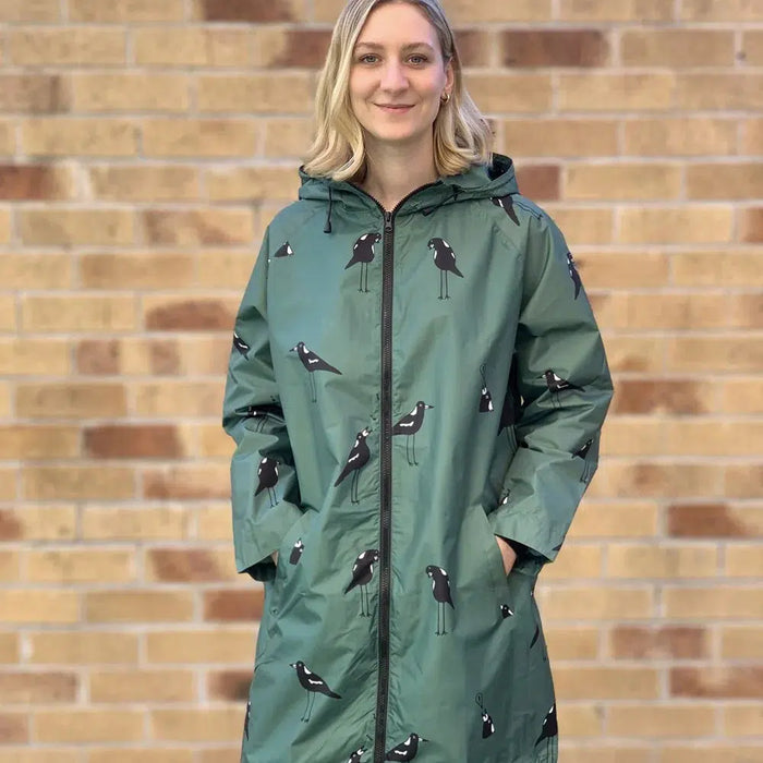 Monster Threads | Magpies Long Raincoat (Multiple Sizes Available)-Monster Threads-Homing Instincts