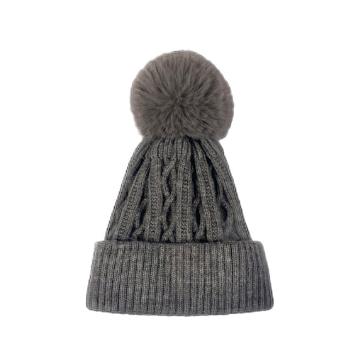 Cinnamon Creations | Pom Pom Beanie Grey-Cinnamon Creations-Homing Instincts