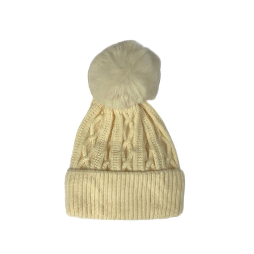 Cinnamon Creations | Pom Pom Beanie Ivory-Cinnamon Creations-Homing Instincts