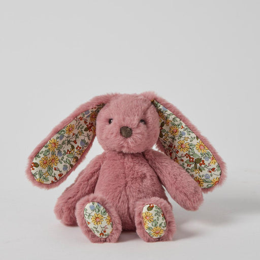 Pilbeam Living | Floral Raspberry Bunny Rattle, Multi‑Color Plush