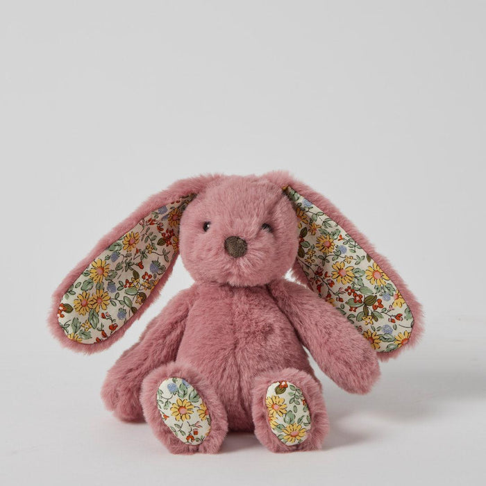 Pilbeam Living | Floral Raspberry Bunny Rattle, Multi‑Color Plush