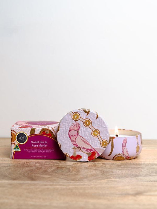 Koh Living | Sweet Pea & Rose Myrtle Scented Candle Tin 170g