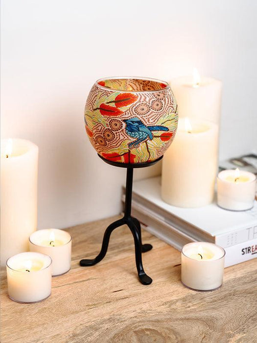 Koh Living | Aboriginal Blue Wren Tealight Candle Holder