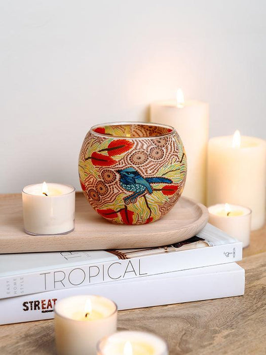Koh Living | Aboriginal Blue Wren Tealight Candle Holder