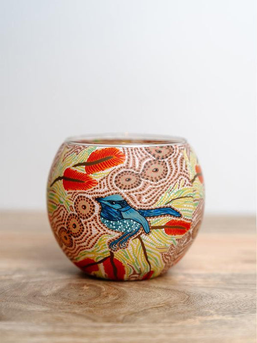Koh Living | Aboriginal Blue Wren Tealight Candle Holder