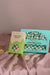 Louvelle | Satin Sleep Set Green Check Eye Mask Bonnet