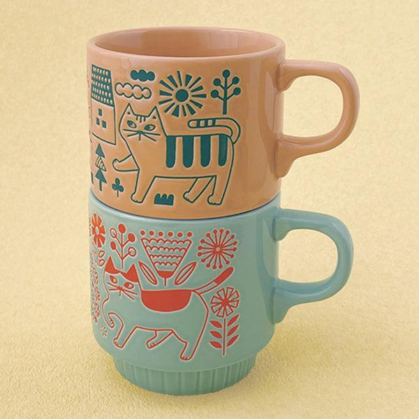Decole | Walking Cat Mug Stackable Universe Ceramic Design