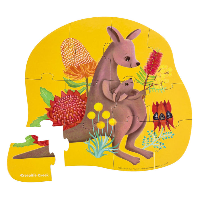 Crocodile Creek | Mini Puzzle 12 pc - Kangaroo & Joey Homing Instincts