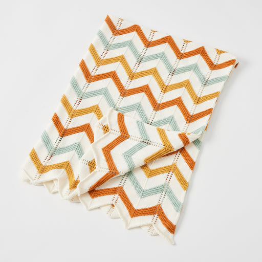 Pilbeam Living | Brick Zig‑Zag Knit Blanket Soft 100% Cotton