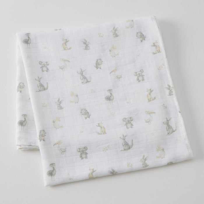 Pilbeam Living | Little Aussie Critters Muslin Wrap 120x120cm Multi