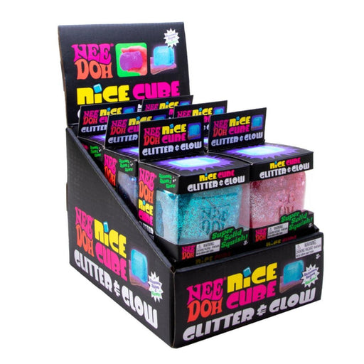 Schylling | NeeDoh Glitter & Glow Fidget Sensory Cube for Kids Homing Instincts