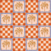 Louvelle | Dahlia Shower Turban XL Orange Palm Check
