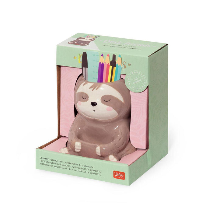The Paperie | Sloth Ceramic Pen Holder Desk Friends Tabletop