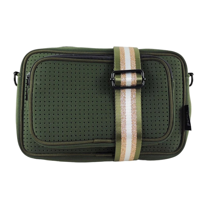 Executive Concepts | Metro Neoprene Double Pocket Crossbody Bag Olive