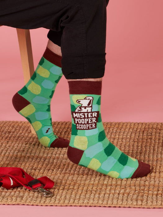 Blue Q | Mister Pooper Scooper M‑Crew Socks Combed Cotton