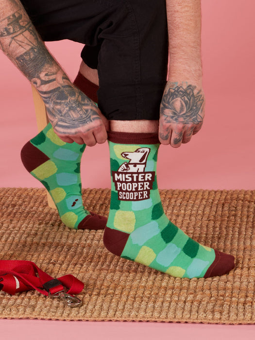 Blue Q | Mister Pooper Scooper M‑Crew Socks Combed Cotton