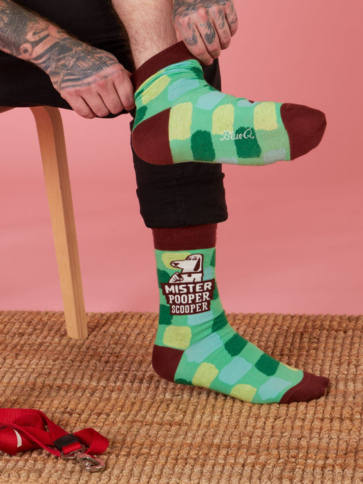 Blue Q | Mister Pooper Scooper M‑Crew Socks Combed Cotton